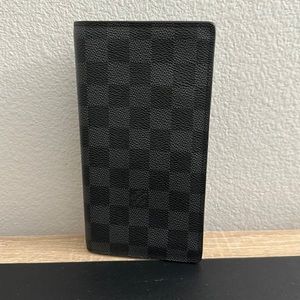 Authentic Louis Vuitton Damier Graphite Vertical Wallet